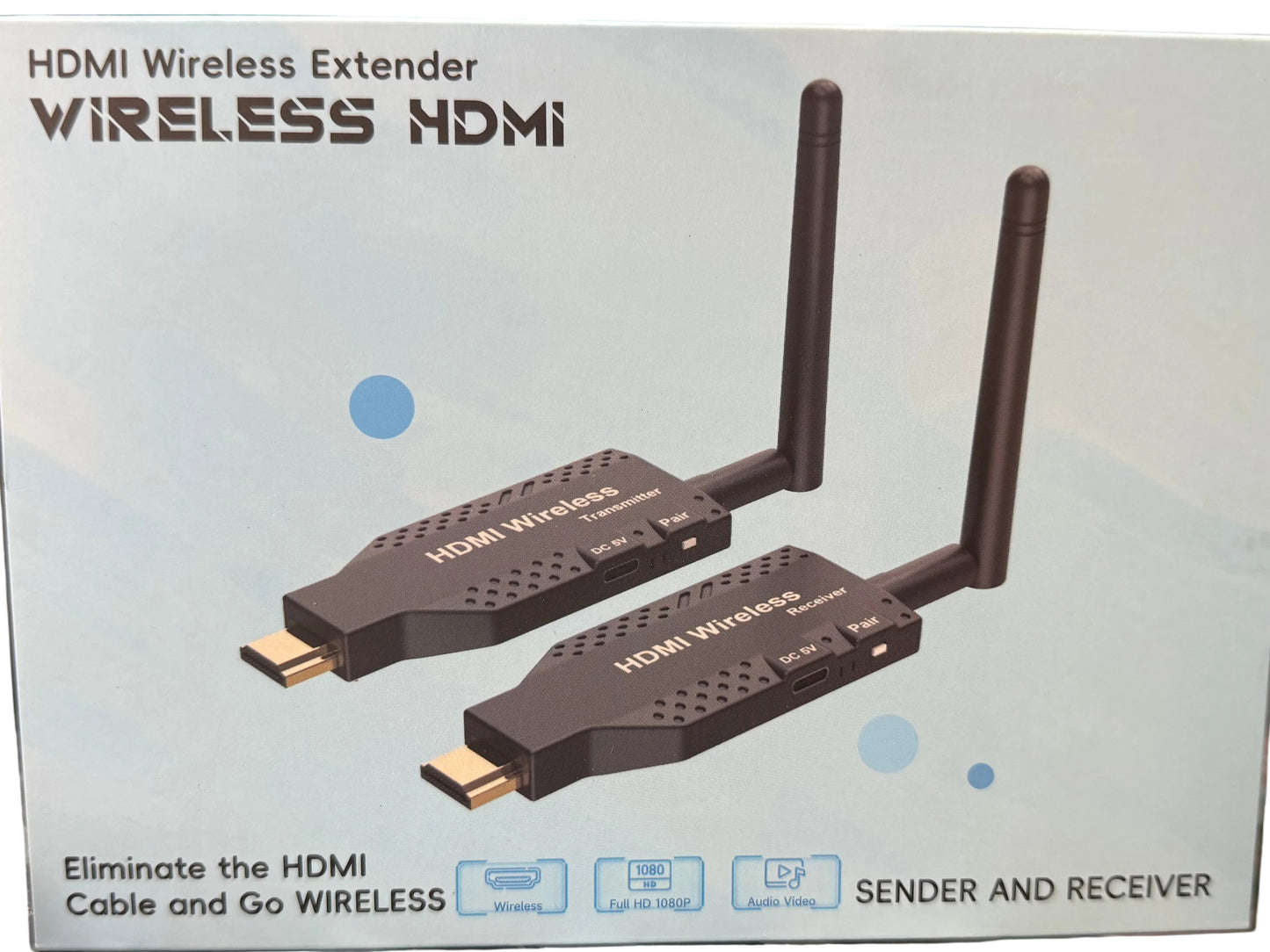 50M WIRELESS HDMI EXTENDER 4K VIDEO TRANSMITTER RECEIVER