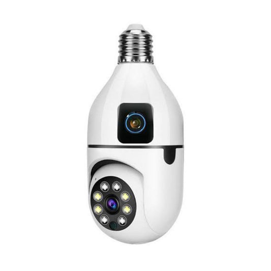 Double Lens Wifi Bulb Camera - 4 MP Camera Home Security Camera 360 Movable Motion